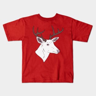 Albino Deer Head Kids T-Shirt